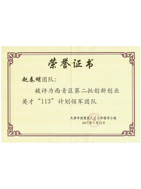 易鼎丰“113”计划领军团队